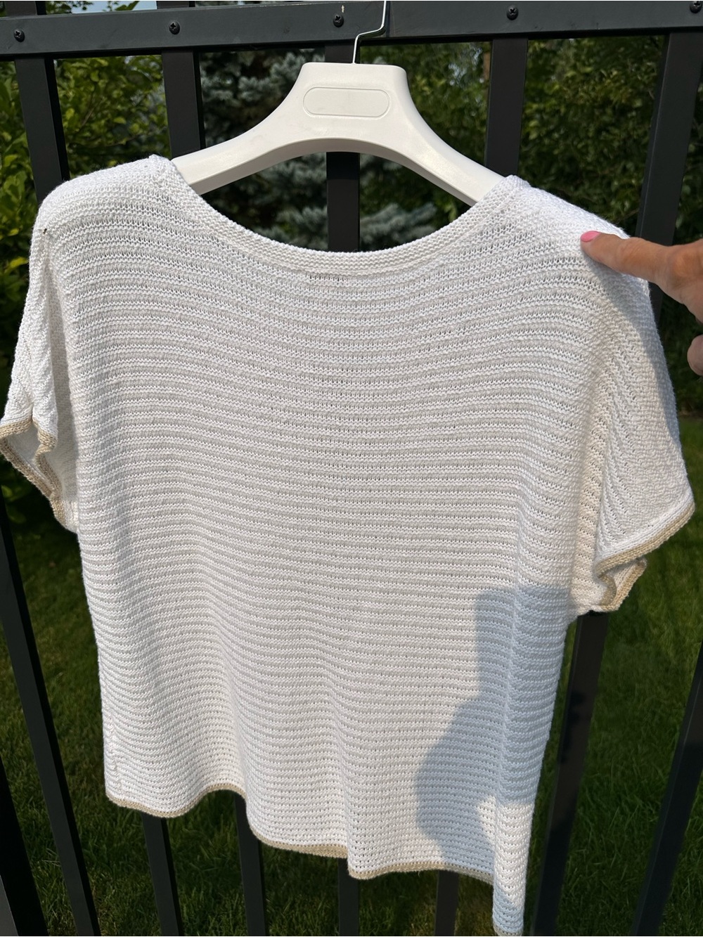 J. Jill White Cap-Sleeve Knit Top - Picture 4 of 4